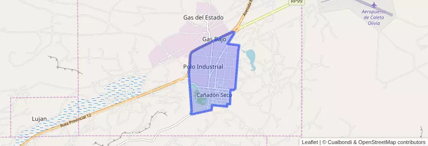Mapa de ubicacion de Cañadón Seco.