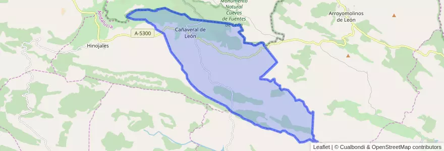 Mapa de ubicacion de Cañaveral de León.