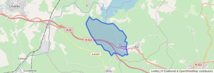 Mapa de ubicacion de Canena.