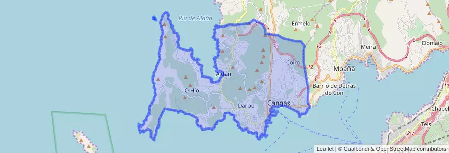 Mapa de ubicacion de Cangas.