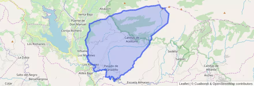 Mapa de ubicacion de Canillas de Aceituno.