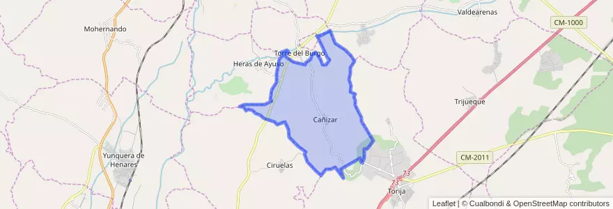 Mapa de ubicacion de Cañizar.