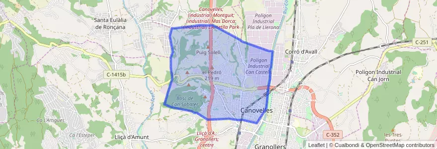 Mapa de ubicacion de Canovelles.