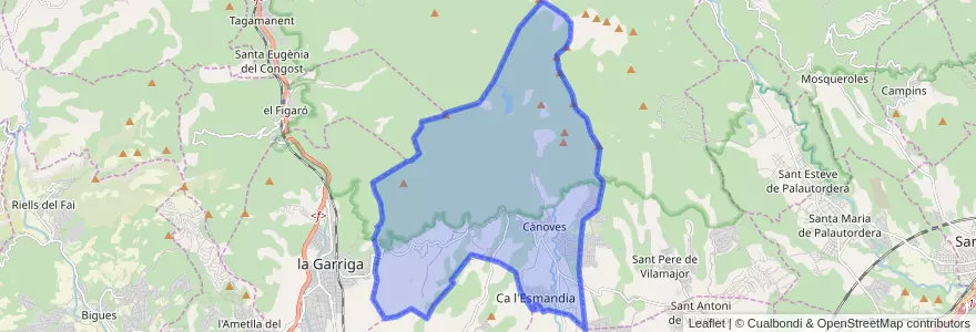 Mapa de ubicacion de Cànoves i Samalús.