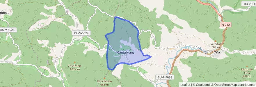 Mapa de ubicacion de Cantabrana.