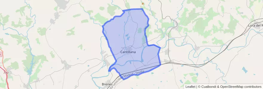 Mapa de ubicacion de Cantillana.