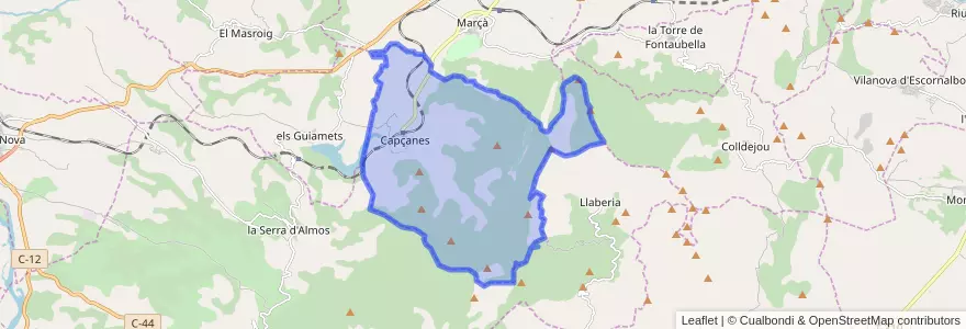 Mapa de ubicacion de Capçanes.