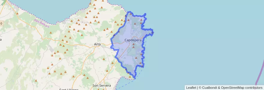 Mapa de ubicacion de Capdepera.