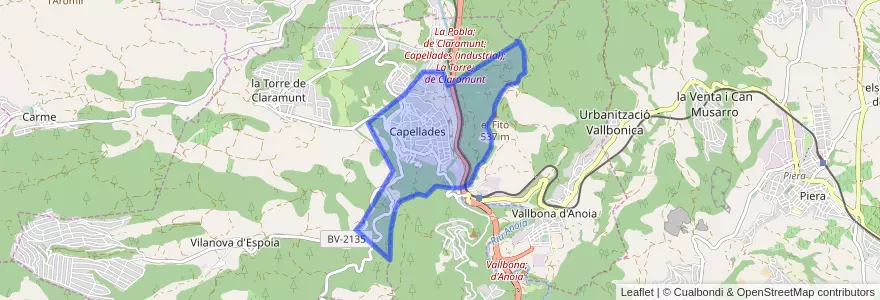 Mapa de ubicacion de Capellades.