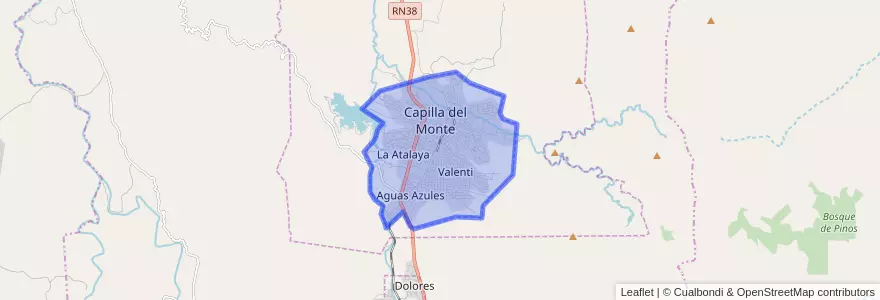 Mapa de ubicacion de Capilla del Monte.