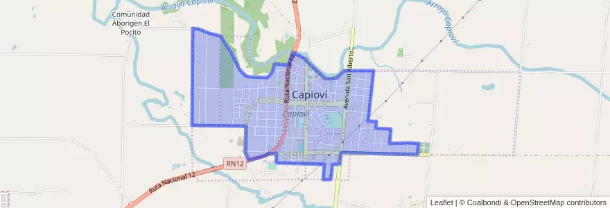 Mapa de ubicacion de Capioví.