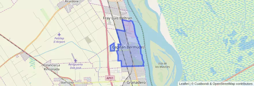Mapa de ubicacion de Capitán Bermudez.