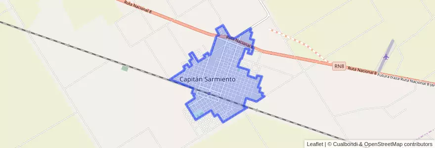 Mapa de ubicacion de Capitán Sarmiento.
