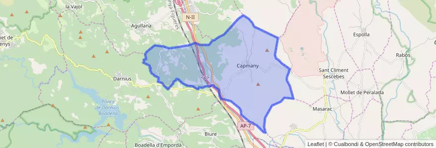 Mapa de ubicacion de Capmany.