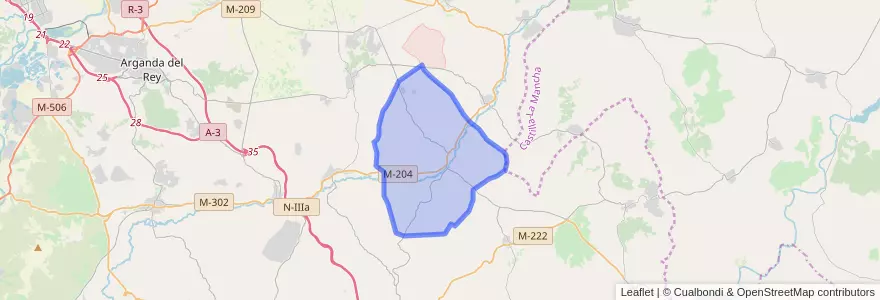 Mapa de ubicacion de Carabaña.