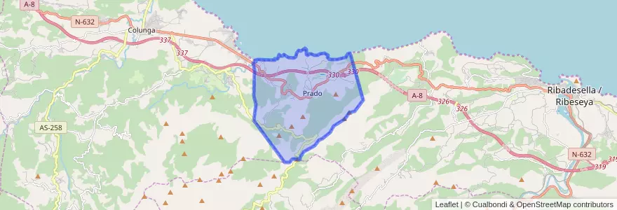 Mapa de ubicacion de Caravia.