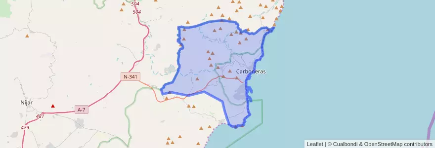 Mapa de ubicacion de Carboneras.