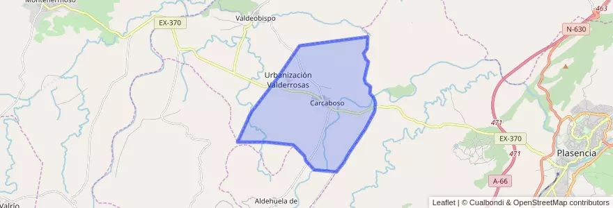 Mapa de ubicacion de Carcaboso.