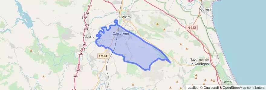 Mapa de ubicacion de Carcaixent.