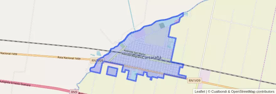 Mapa de ubicacion de Carcarañá.
