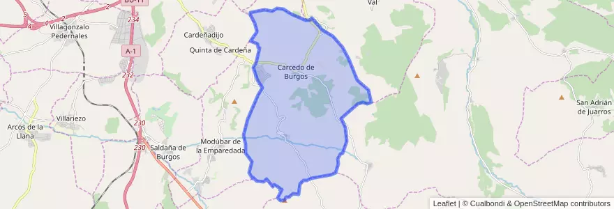 Mapa de ubicacion de Carcedo de Burgos.