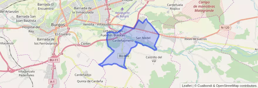 Mapa de ubicacion de Cardeñajimeno.