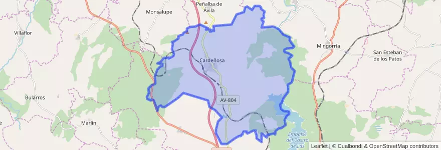 Mapa de ubicacion de Cardeñosa.