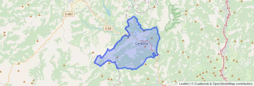 Mapa de ubicacion de Cardona.