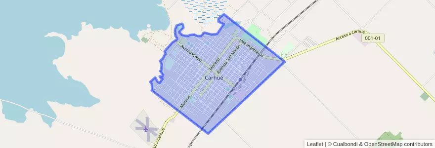 Mapa de ubicacion de Carhué.