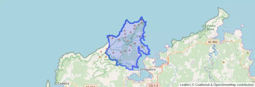 Mapa de ubicacion de Cariño.