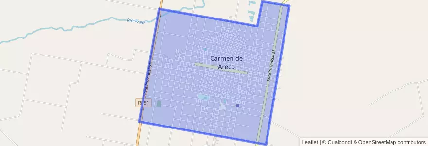Mapa de ubicacion de Carmen de Areco.