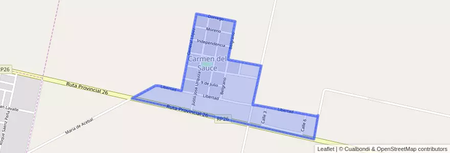 Mapa de ubicacion de Carmen del Sauce.