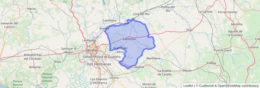 Mapa de ubicacion de Carmona.