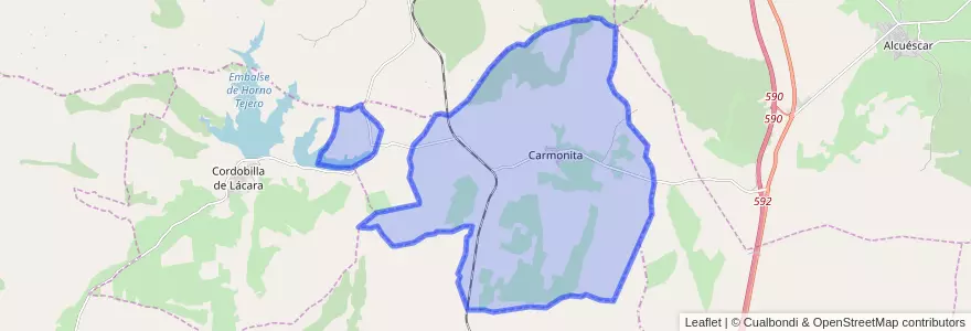 Mapa de ubicacion de Carmonita.