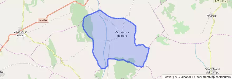 Mapa de ubicacion de Carrascosa de Haro.
