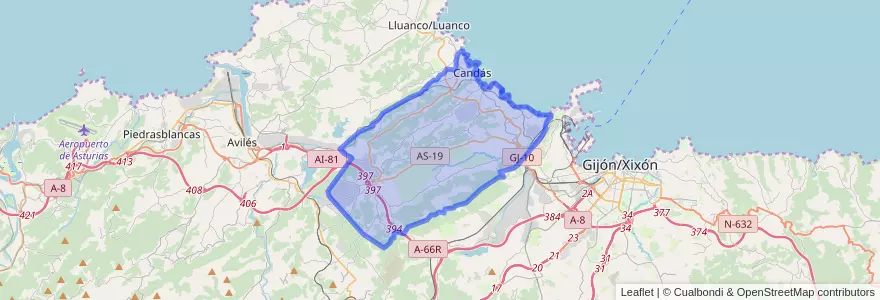 Mapa de ubicacion de Carreño.