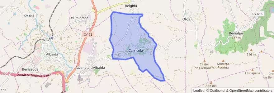 Mapa de ubicacion de Carrícola.
