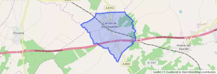 Mapa de ubicacion de Carrión de los Céspedes.