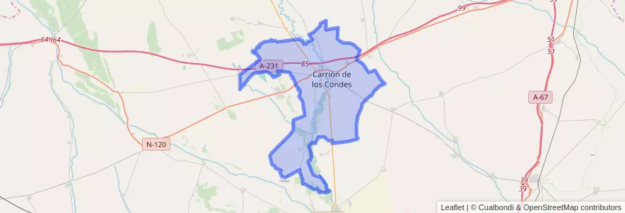 Mapa de ubicacion de Carrión de los Condes.