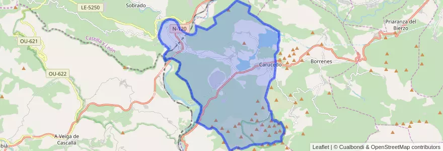 Mapa de ubicacion de Carucedo.