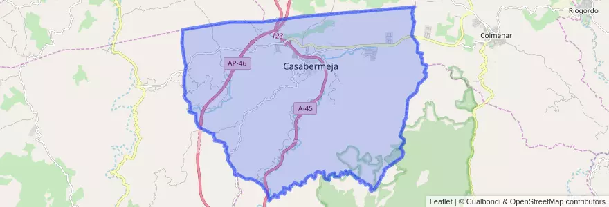 Mapa de ubicacion de Casabermeja.