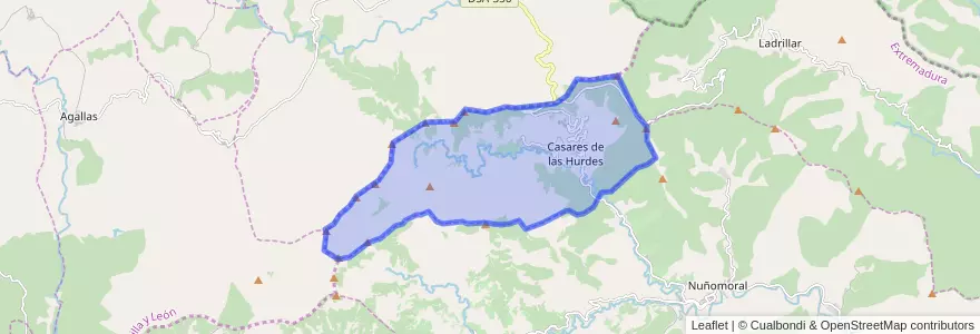 Mapa de ubicacion de Casares de las Hurdes.