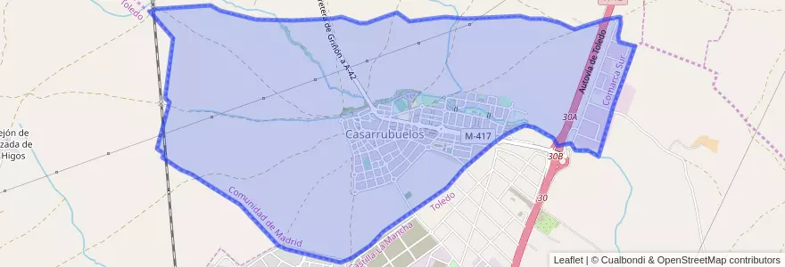 Mapa de ubicacion de Casarrubuelos.