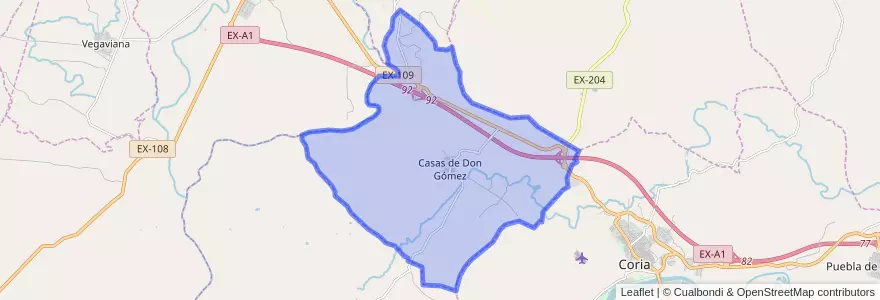 Mapa de ubicacion de Casas de Don Gómez.
