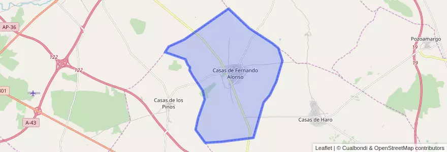 Mapa de ubicacion de Casas de Fernando Alonso.