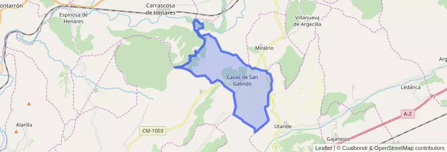 Mapa de ubicacion de Casas de San Galindo.