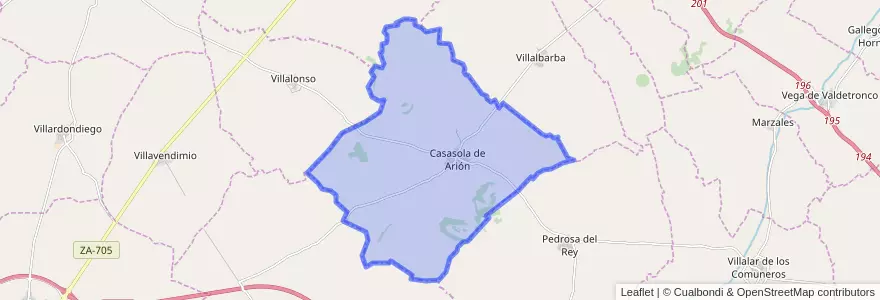Mapa de ubicacion de Casasola de Arión.