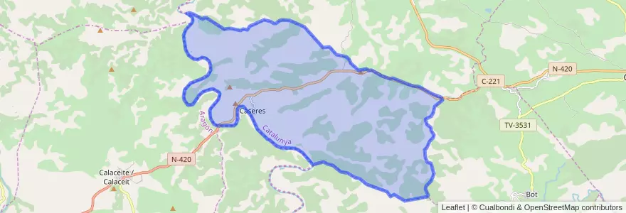 Mapa de ubicacion de Caseres.