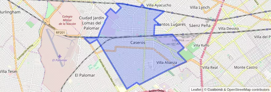 Mapa de ubicacion de Caseros.