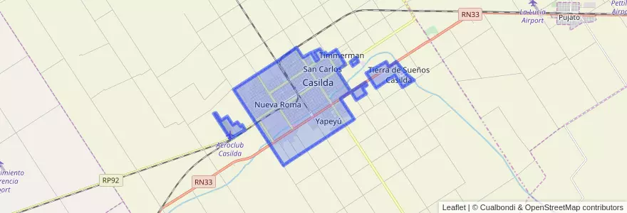 Mapa de ubicacion de Casilda.